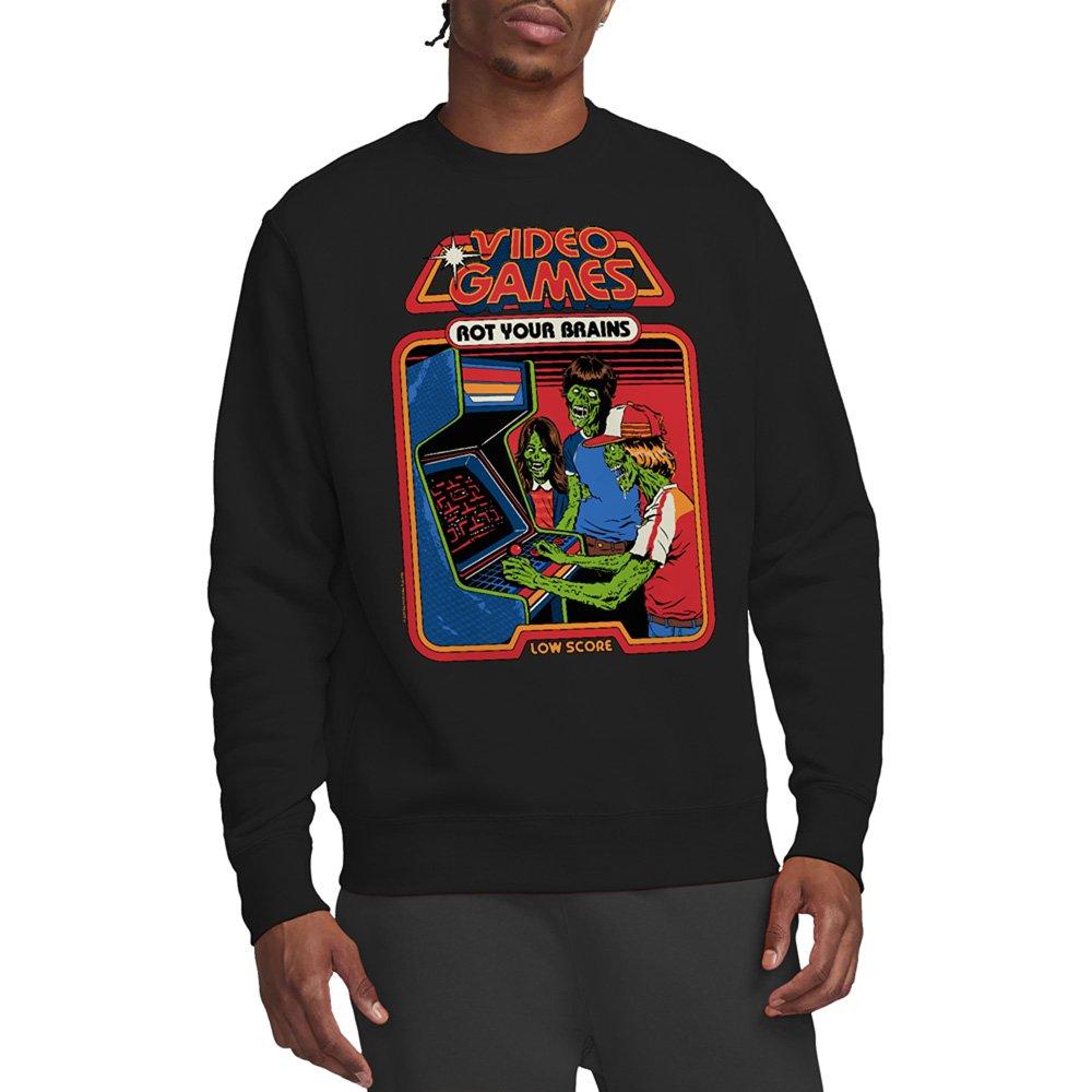 Black - Steven Rhodes - Steven Rhodes Video Games Rot Your Brains Sweatshi - 1