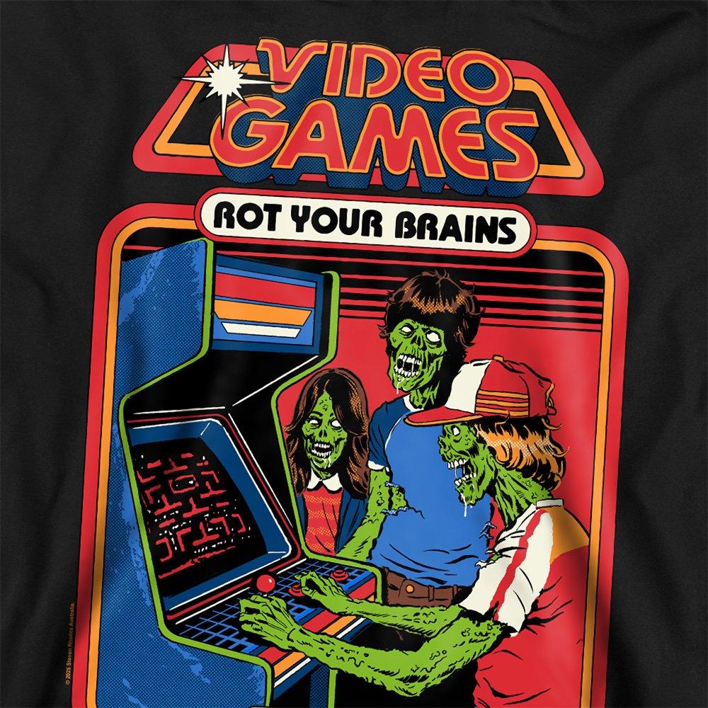 Black - Steven Rhodes - Steven Rhodes Video Games Rot Your Brains Sweatshi - 2
