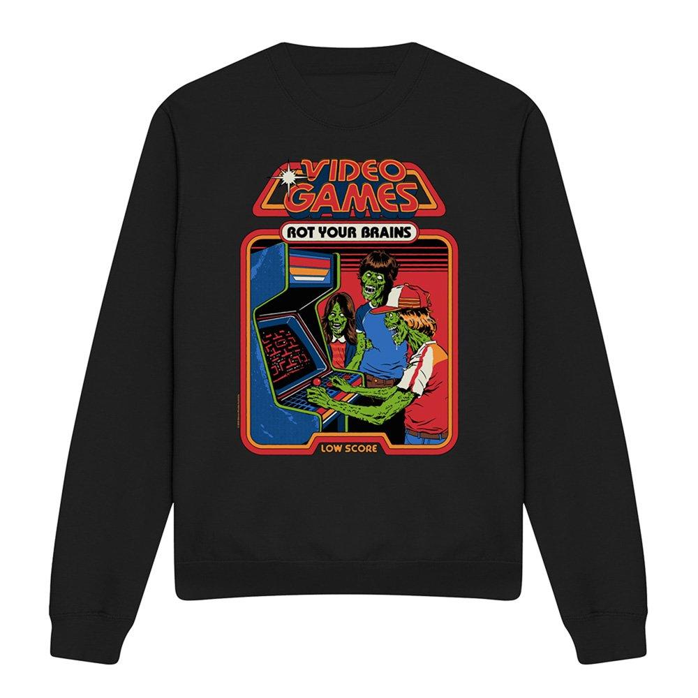 Black - Steven Rhodes - Steven Rhodes Video Games Rot Your Brains Sweatshi - 4