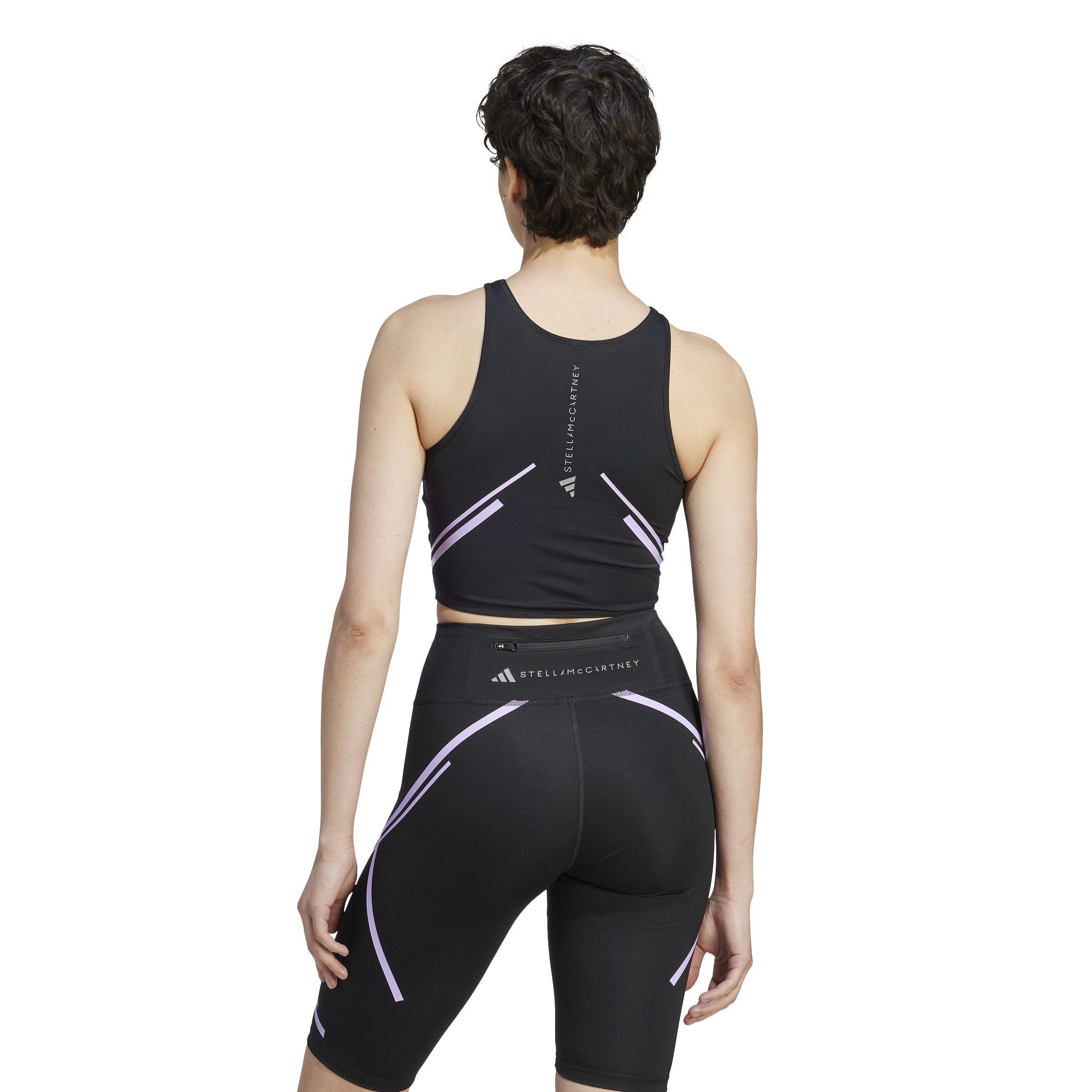 black/purple - adidas by Stella McCartney - Logo-Print Cropped Tank Top - 3