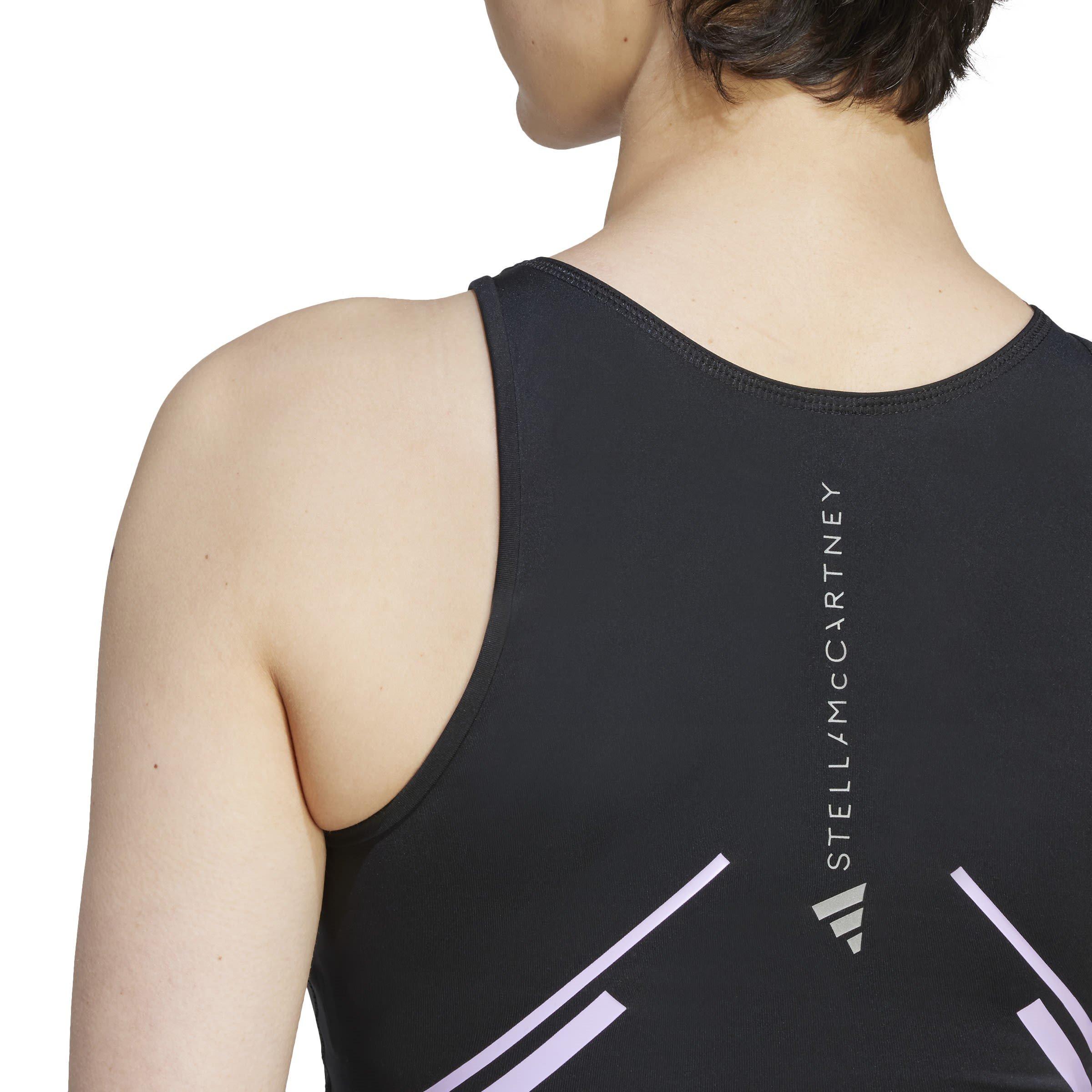 black/purple - adidas by Stella McCartney - Logo-Print Cropped Tank Top - 7