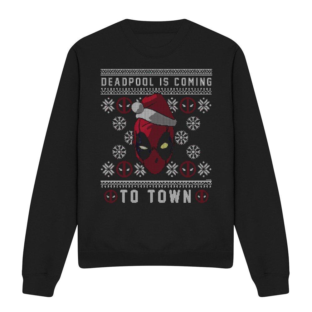 Black - Deadpool - Deadpool Coming To Town Christmas Jumper Sweatshir - 4