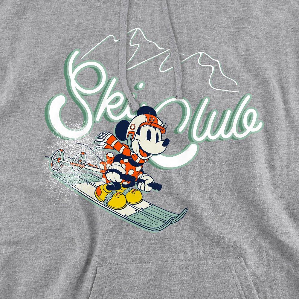 Light Grey - Minnie Mouse - Minnie Mouse Ski Club Mens Hoodie Light Grey - 2