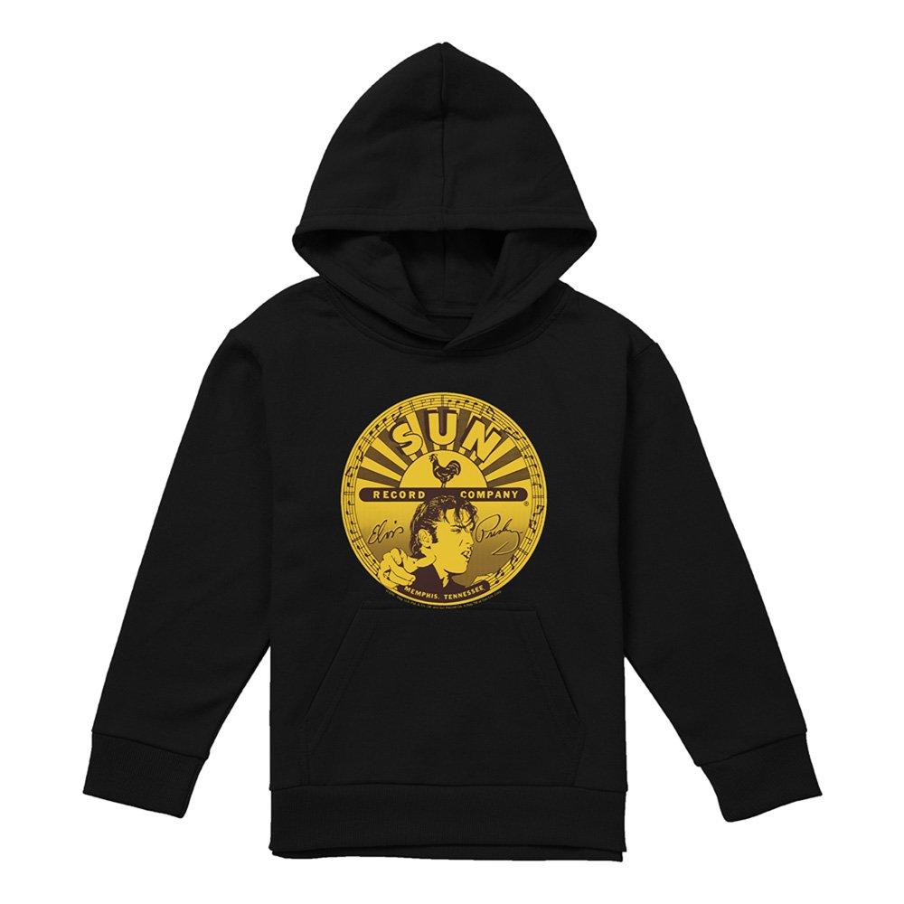 Black - Elvis Presley - Sun Elvis Full Sun Label Youth Pull-Over Hoodie B - 1