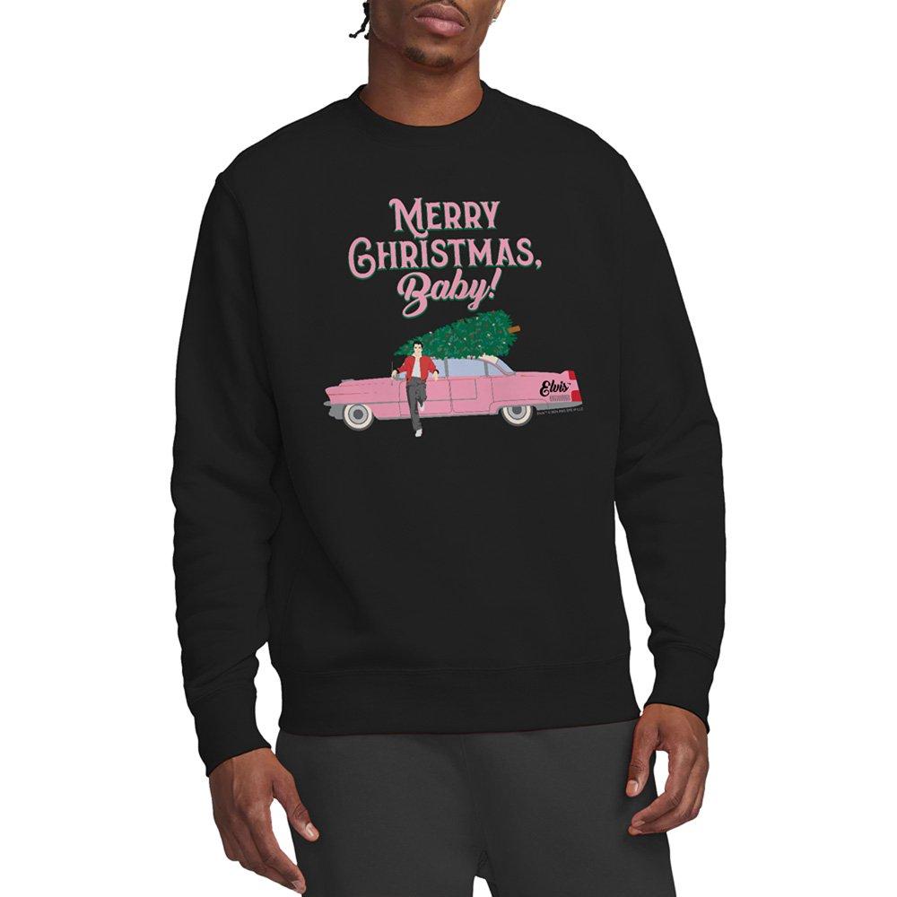 Black - Elvis Presley - Elvis Merry Christmas Baby Sweatshirt Black - 1