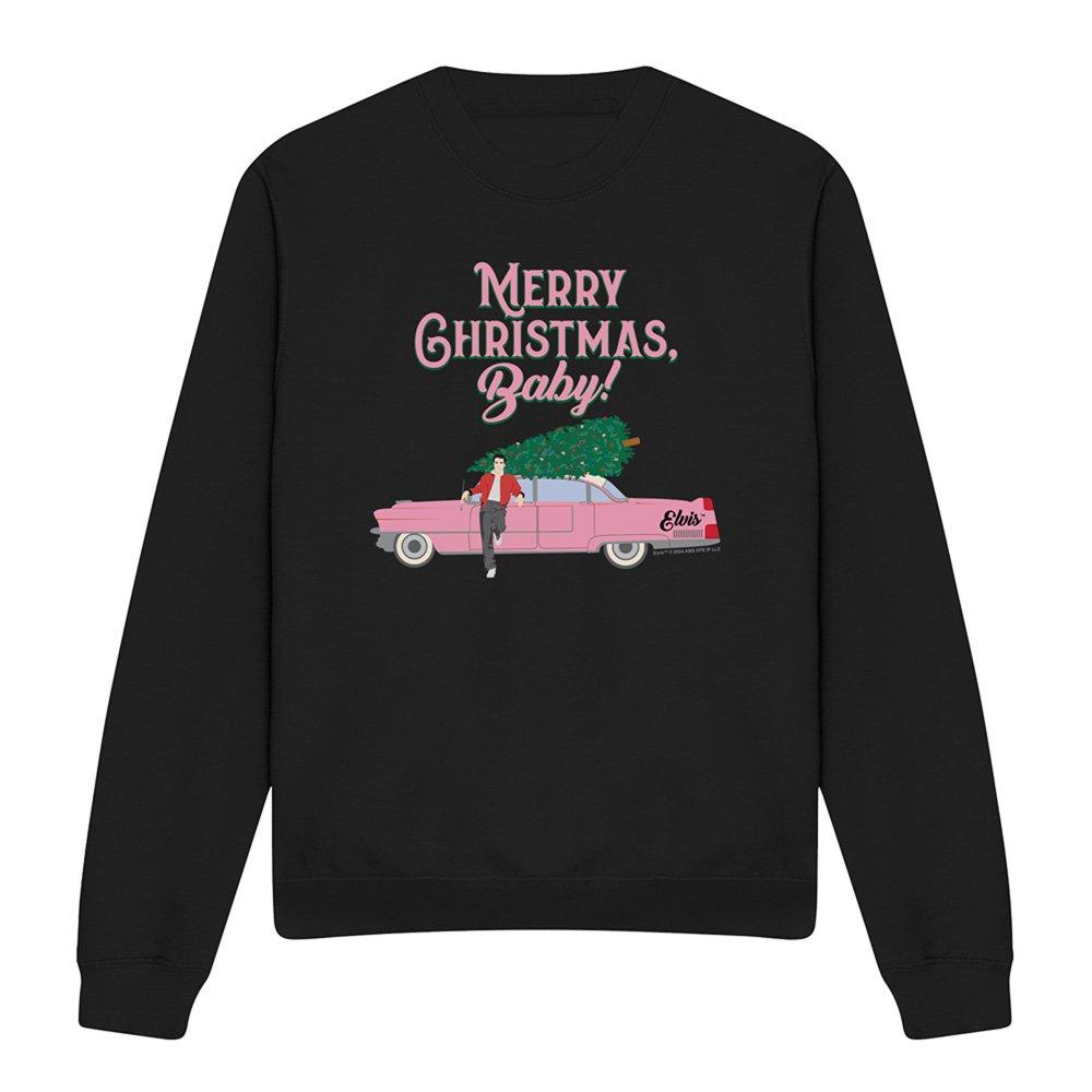 Black - Elvis Presley - Elvis Merry Christmas Baby Sweatshirt Black - 4