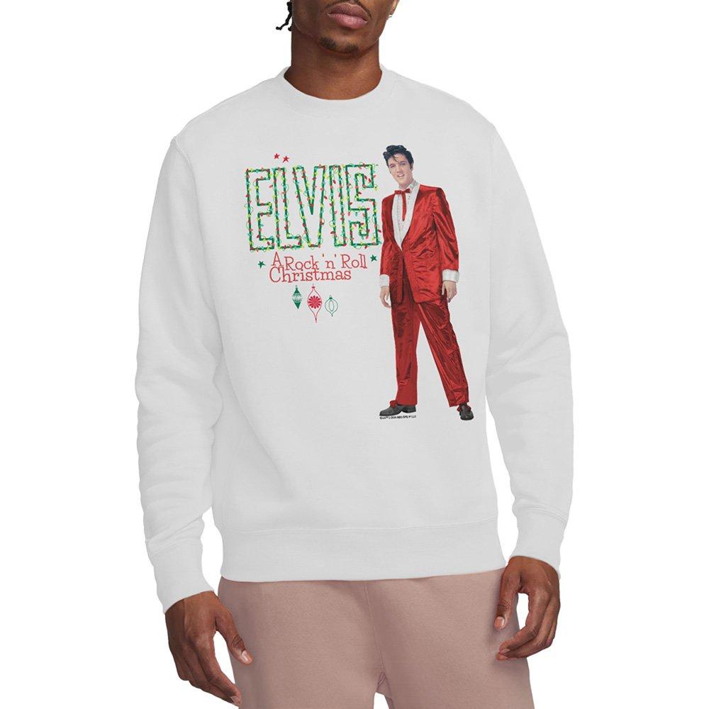 White - Elvis Presley - Elvis Holiday Lights Sweatshirt White - 1