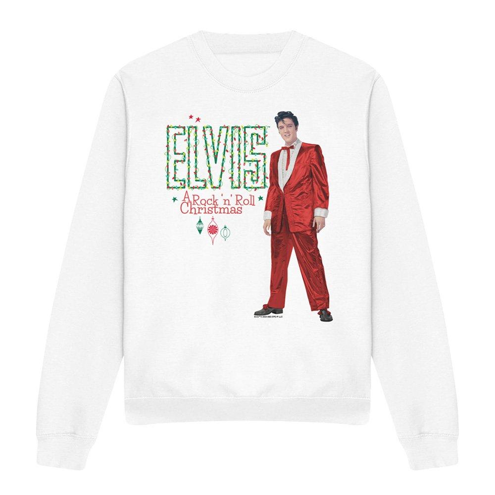 White - Elvis Presley - Elvis Holiday Lights Sweatshirt White - 4