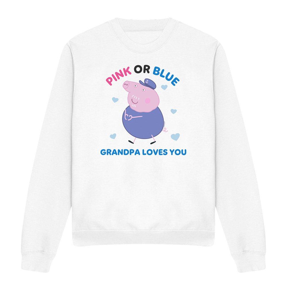 White - Hasbro - Peppa Pig Pink Or Blue Grandpa Pig Loves You Sweat - 4