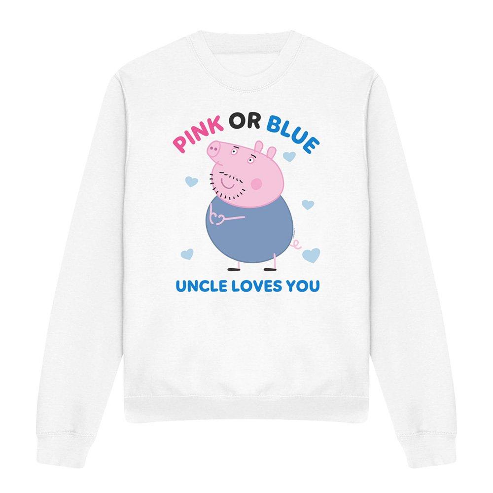 White - Hasbro - Peppa Pig Pink Or Blue Uncle Pig Loves You Sweatsh - 4