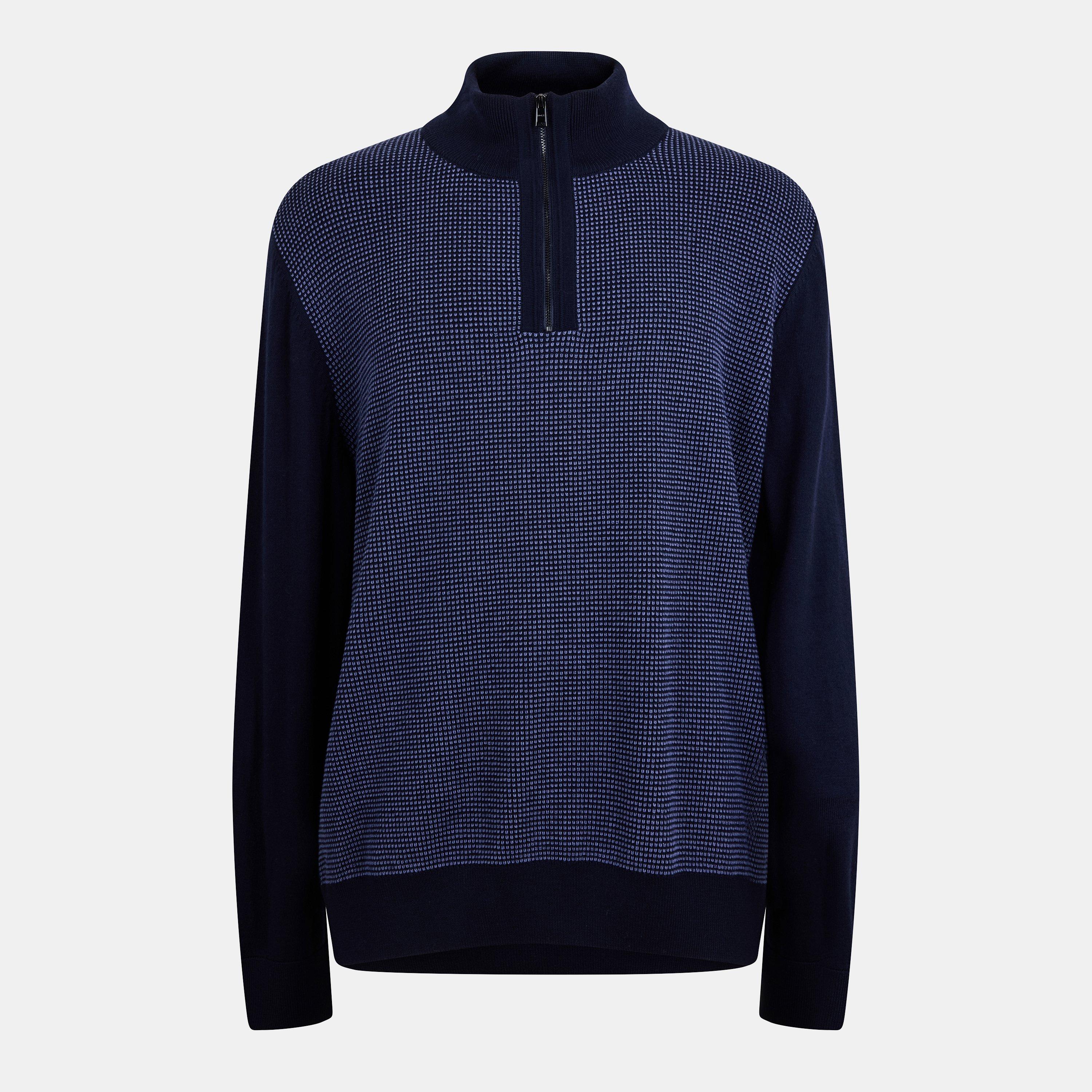 Dark Blue - Boss - Men's H-Dambino Knitwear Crew Neck Jumper - 1