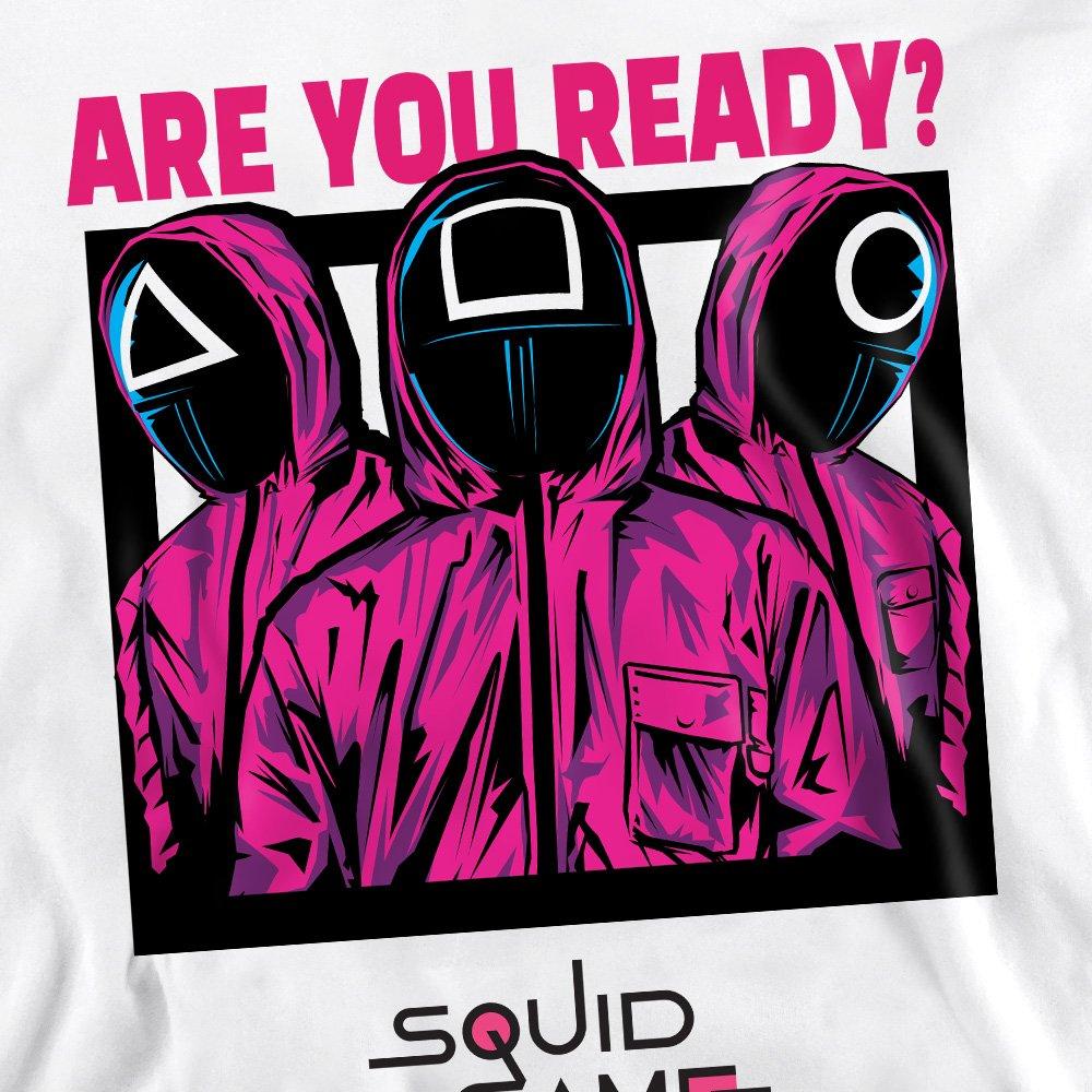 White - Squid Game - SQUID GAME GUARDS ARE YOU READY COMIC Sweatshirt - 2