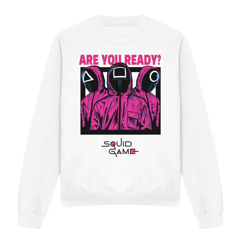 White - Squid Game - SQUID GAME GUARDS ARE YOU READY COMIC Sweatshirt - 4