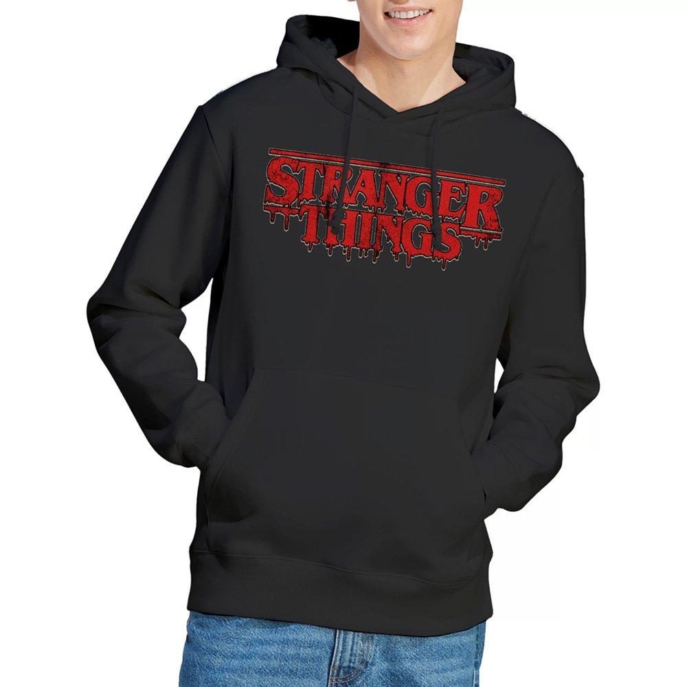 Black - Stranger Things - Stranger Things Retro Drippy Logo Hoodie Black - 1