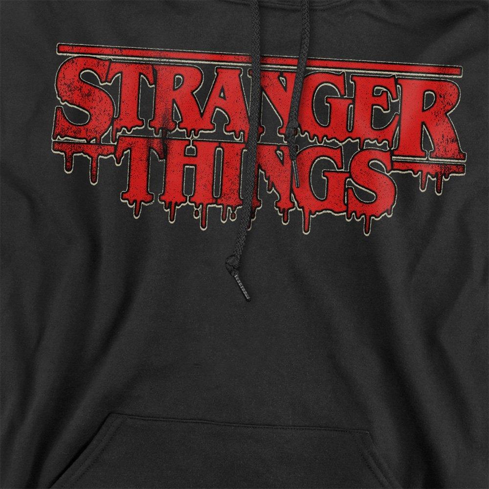 Black - Stranger Things - Stranger Things Retro Drippy Logo Hoodie Black - 2