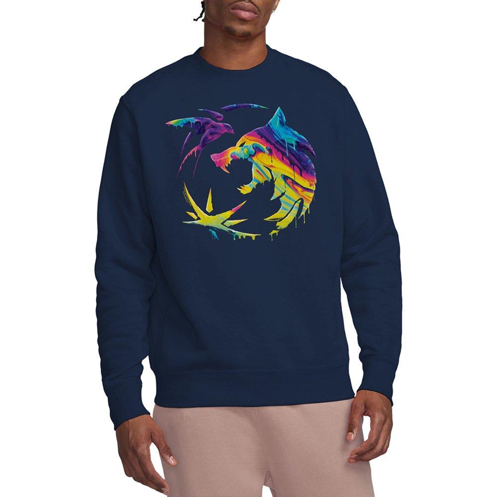 The Witcher Men's Rainbow Paint Crest Sweatshirt Navy - L