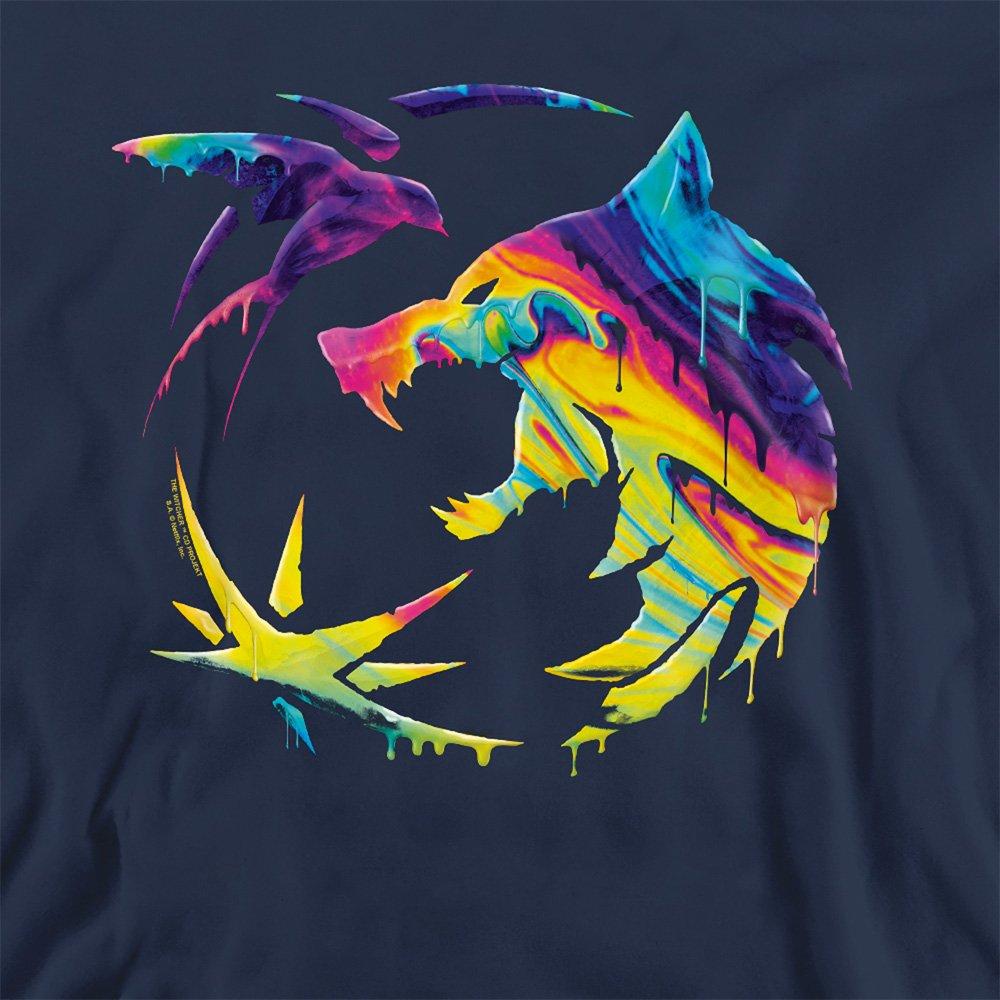 Navy - The Witcher - The Witcher Rainbow Paint Crest Sweatshirt Navy - 2