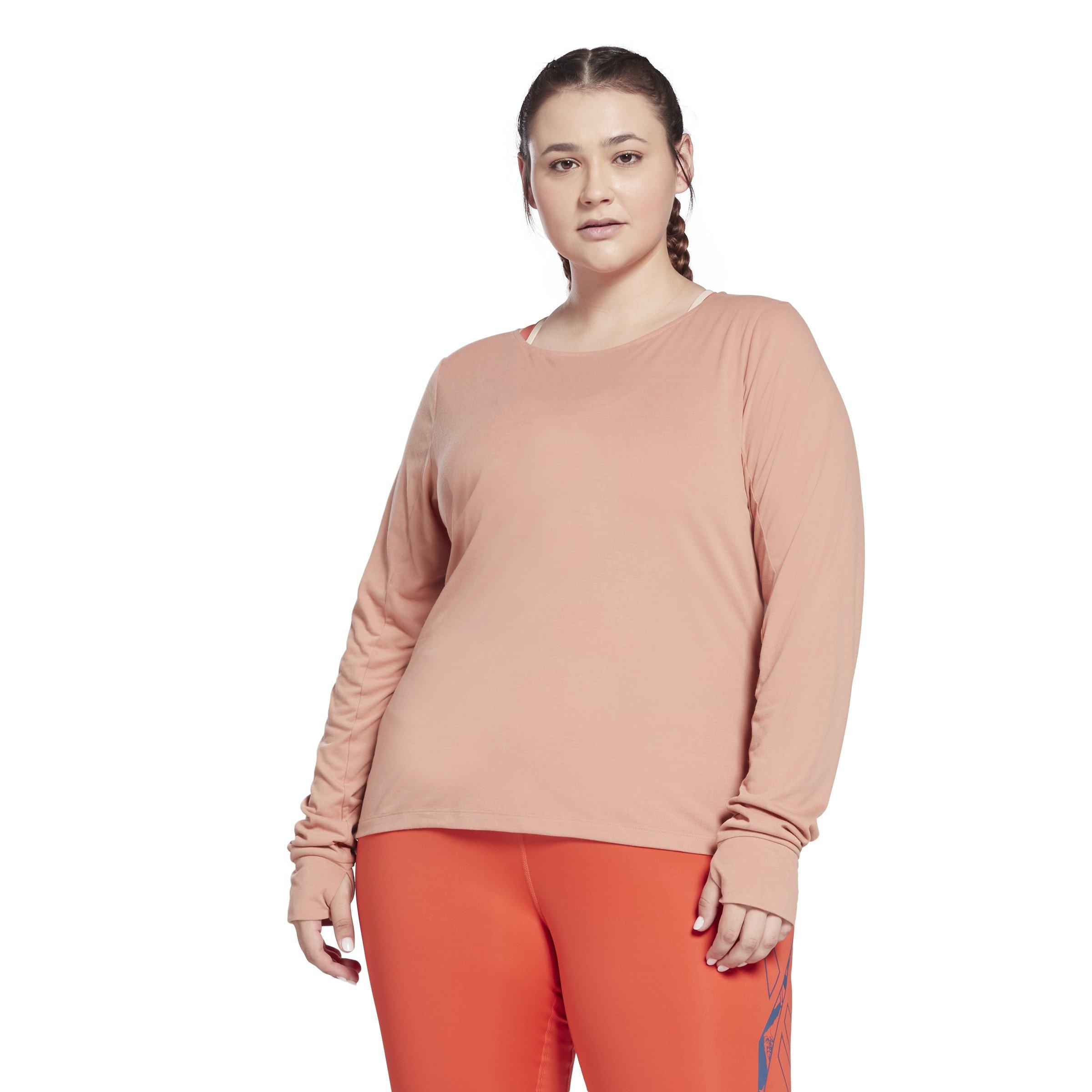 Canyon Coral - Reebok - Workout Ready Supremium Long Sleeve Performance Gym Top - 2