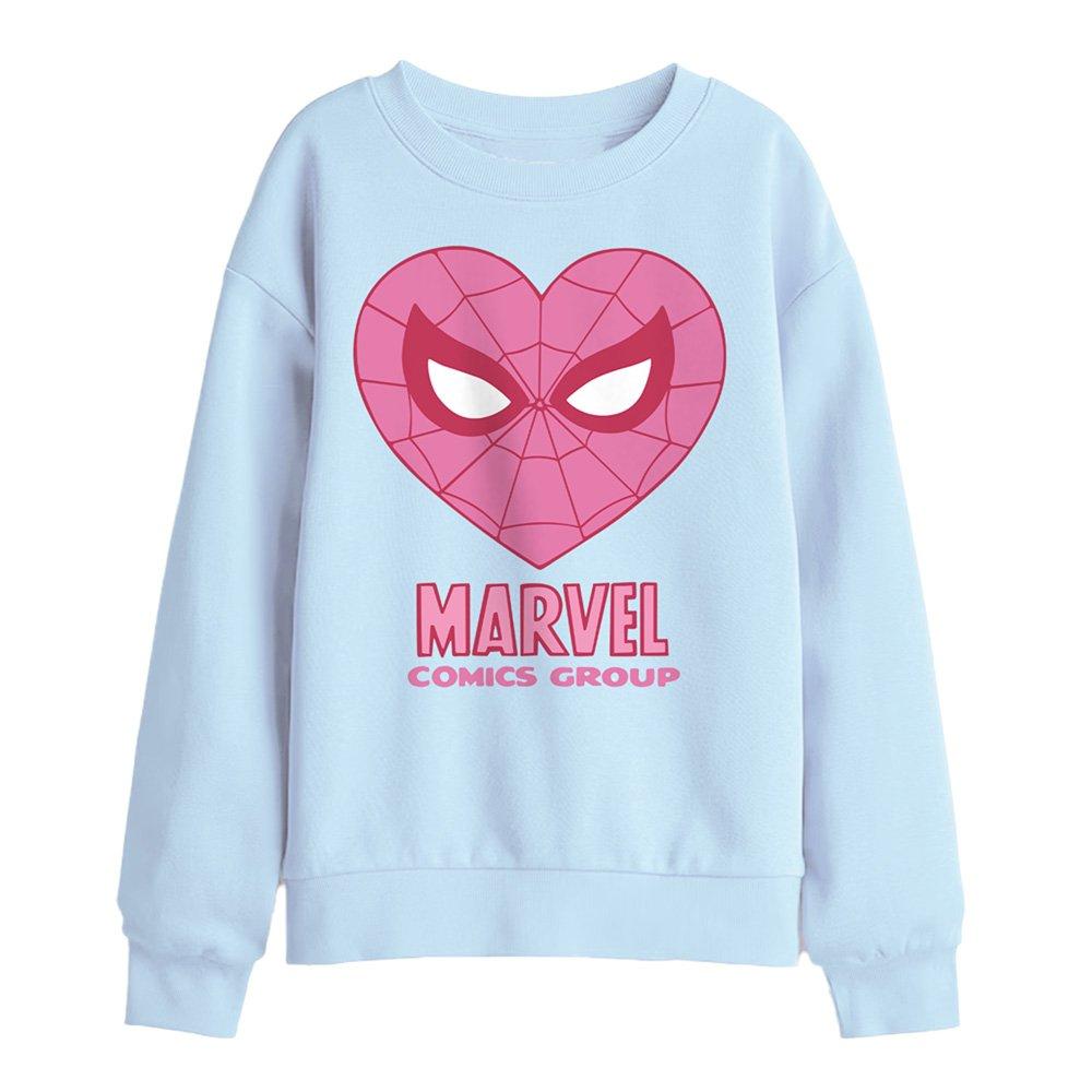Marvel Boys Comics Spiderman Heart Kids Sweatshirt Light Blue - 5-6 Years