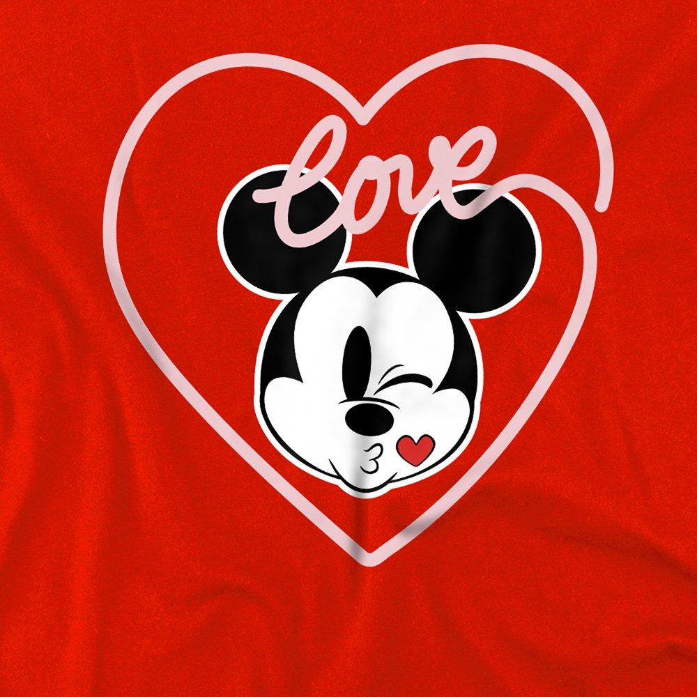 Red - Disney - Mickey Love Kiss Youth Kids Pull-Over Hoodie Red - 2