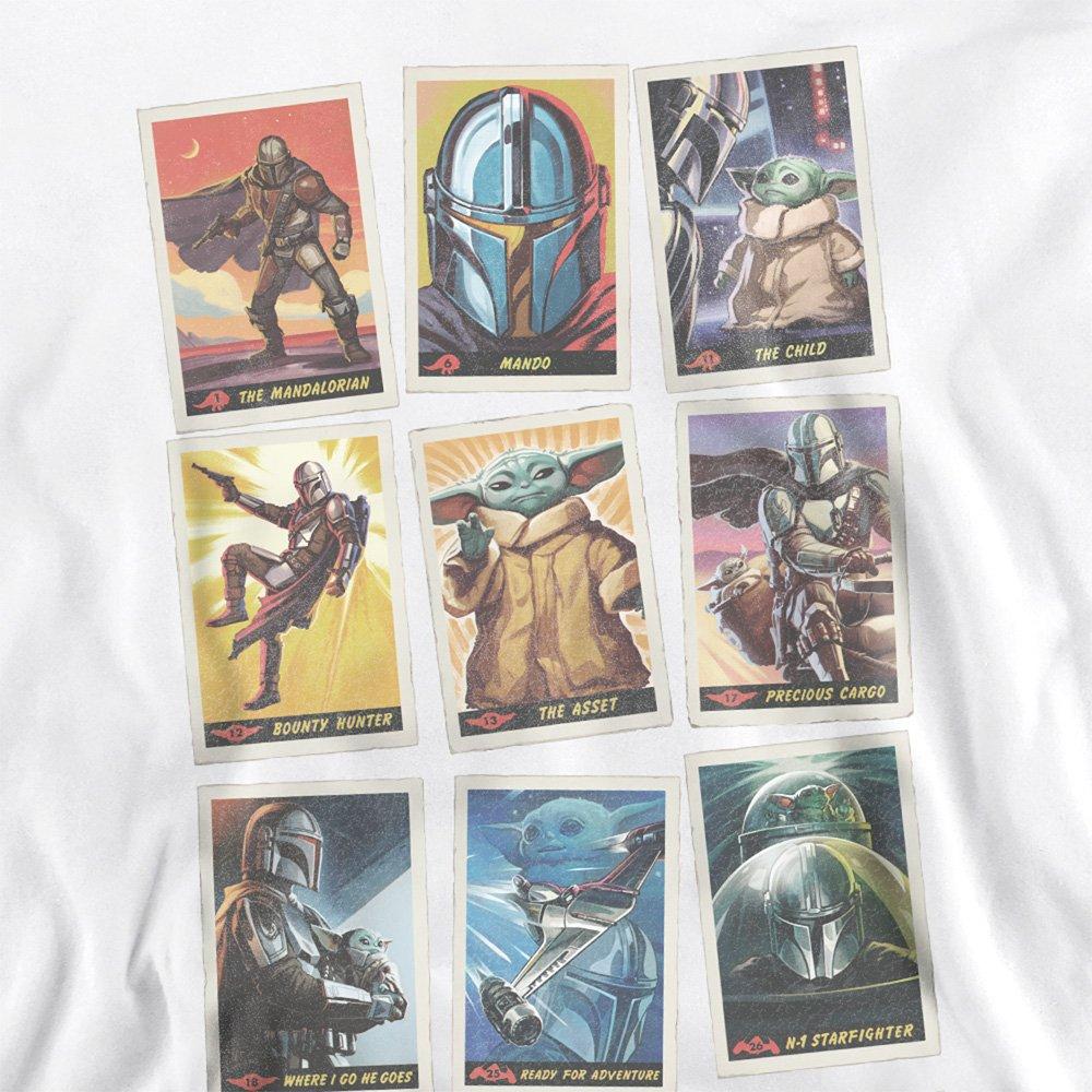 White - Star Wars - The Mandalorian Distressed Trading Card Grid Sweat - 2