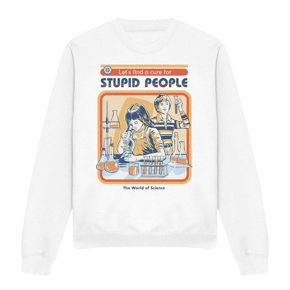 White - Steven Rhodes - Steven Rhodes A Cure For Stupid People Sweatshirt - 4