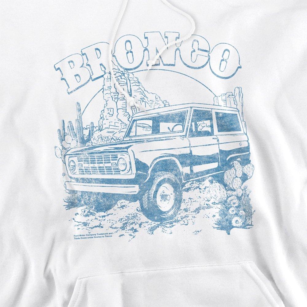 White - Ford - Ford Bronco Desert Blue Mono Hoodie White - 2