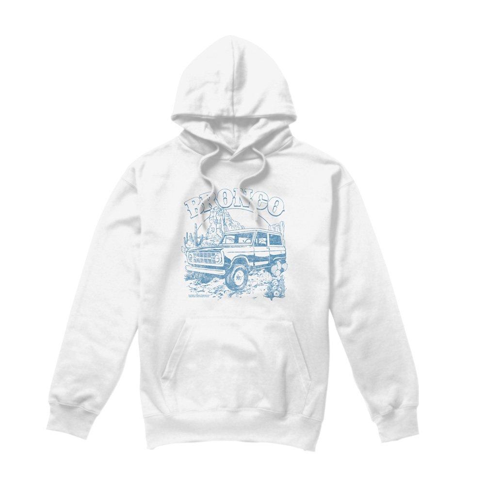 White - Ford - Ford Bronco Desert Blue Mono Hoodie White - 4