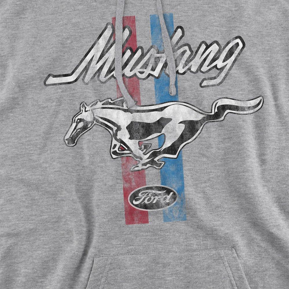 Light Grey - Ford - Ford Mustang Stripes Hoodie Athletic Heather - 2