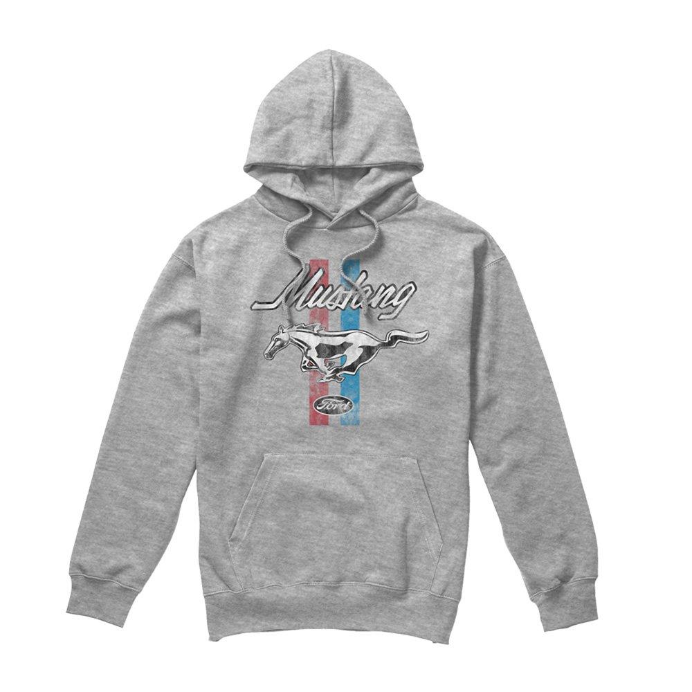 Light Grey - Ford - Ford Mustang Stripes Hoodie Athletic Heather - 4