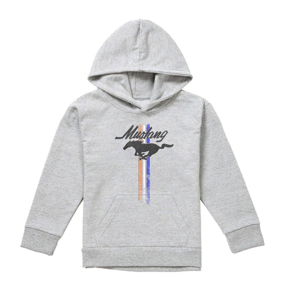 Light Grey - Ford - Ford Mustang Stripes Youth Pull-Over Hoodie Athle - 1