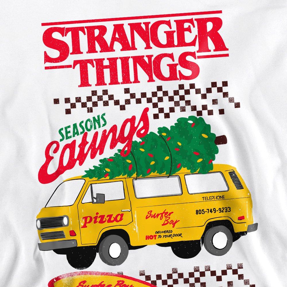 White - Stranger Things - Stranger Things Seasons Eatings Pizza Van Christma - 2
