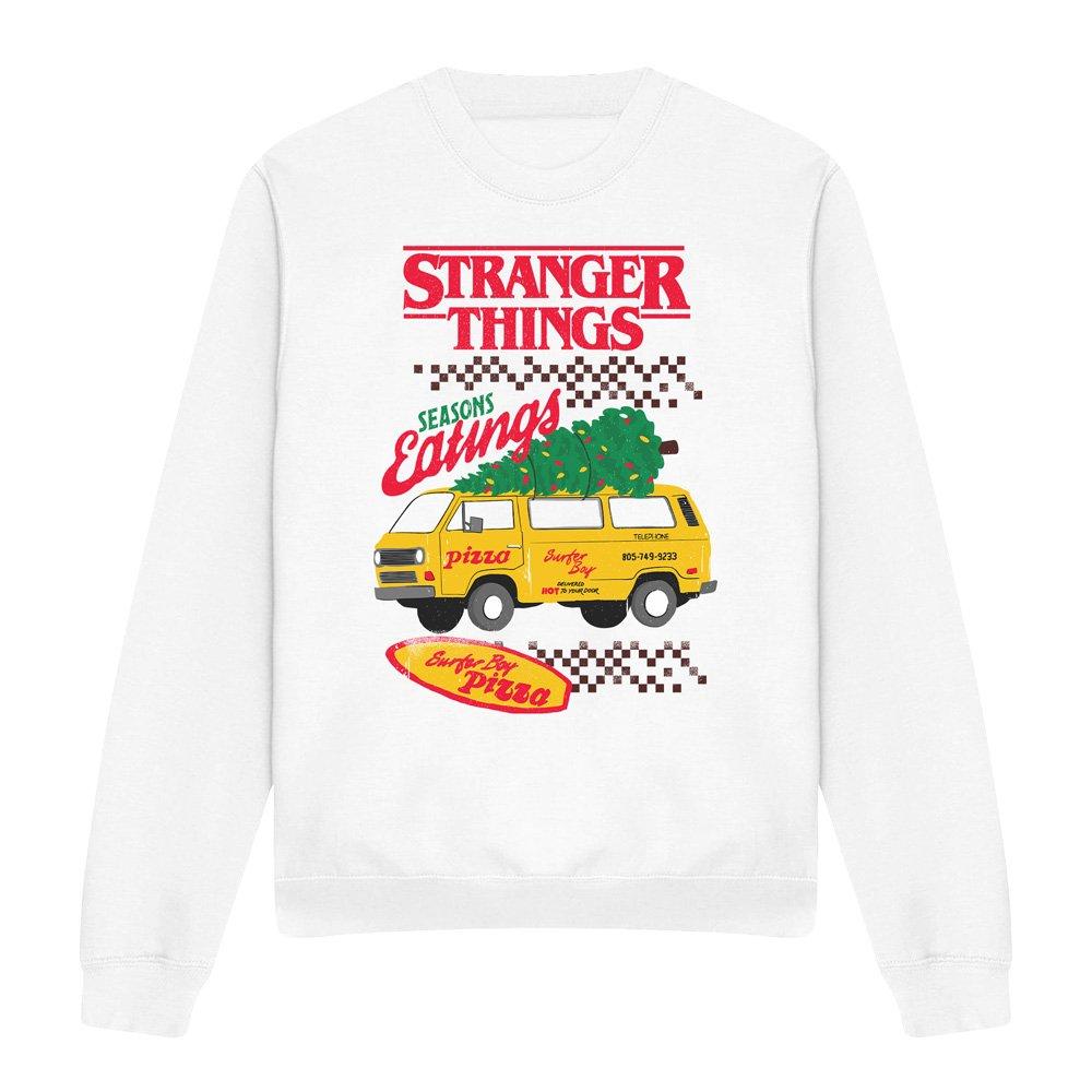 White - Stranger Things - Stranger Things Seasons Eatings Pizza Van Christma - 4