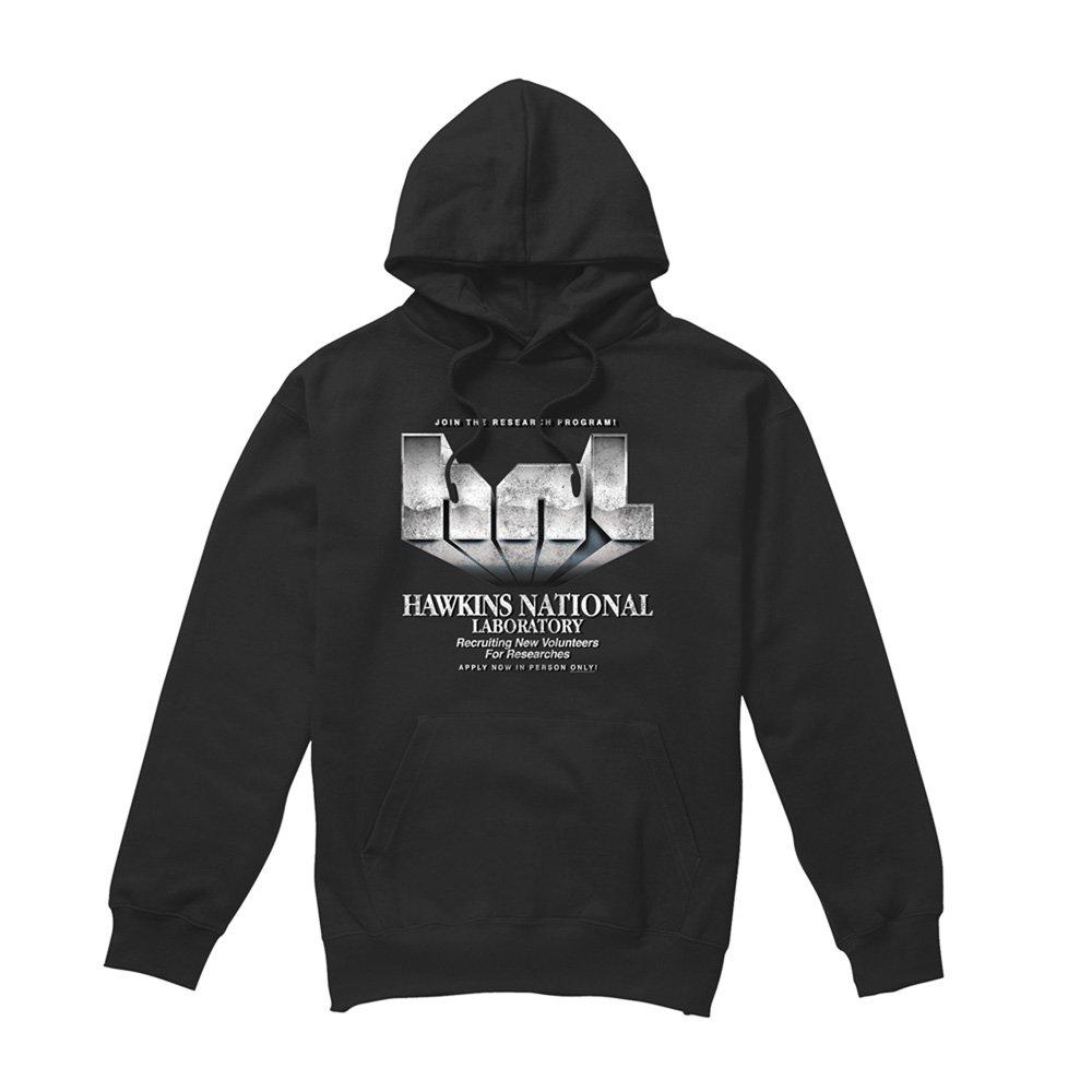 Black - Stranger Things - Stranger Things Hawkins Lab Logo Hoodie Black - 4