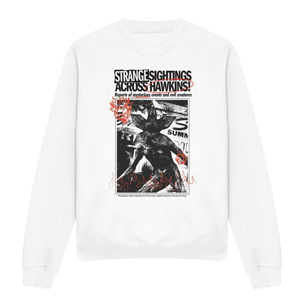 White - Stranger Things - Stranger Things Newspaper Demogorgon Sighting Swea - 4