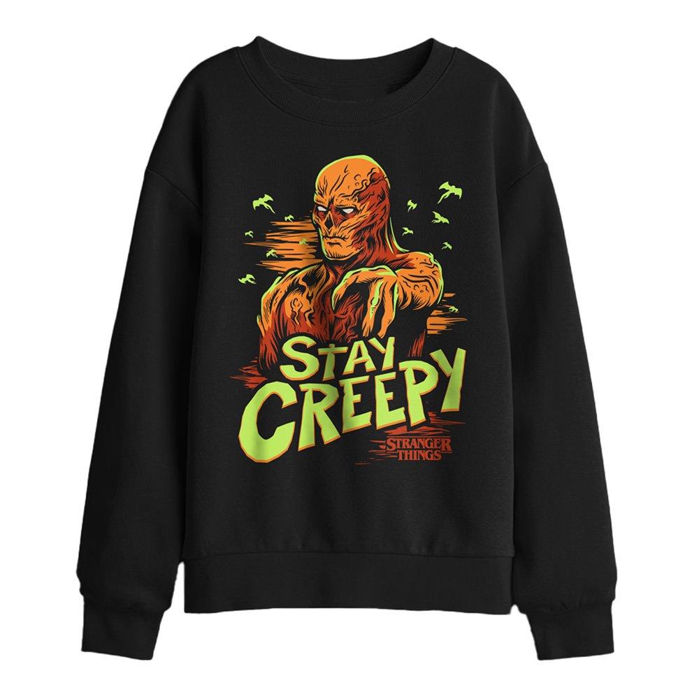 Black - Stranger Things - Stranger Things Vecna Stay Creepy Kids Sweatshirt - 1