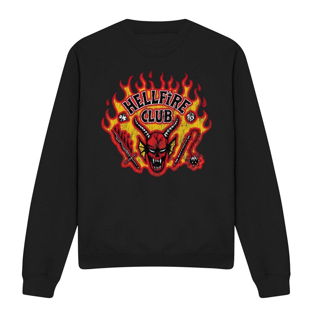 Black - Stranger Things - Stranger Things Hellfire Flames Sweatshirt Black - 4