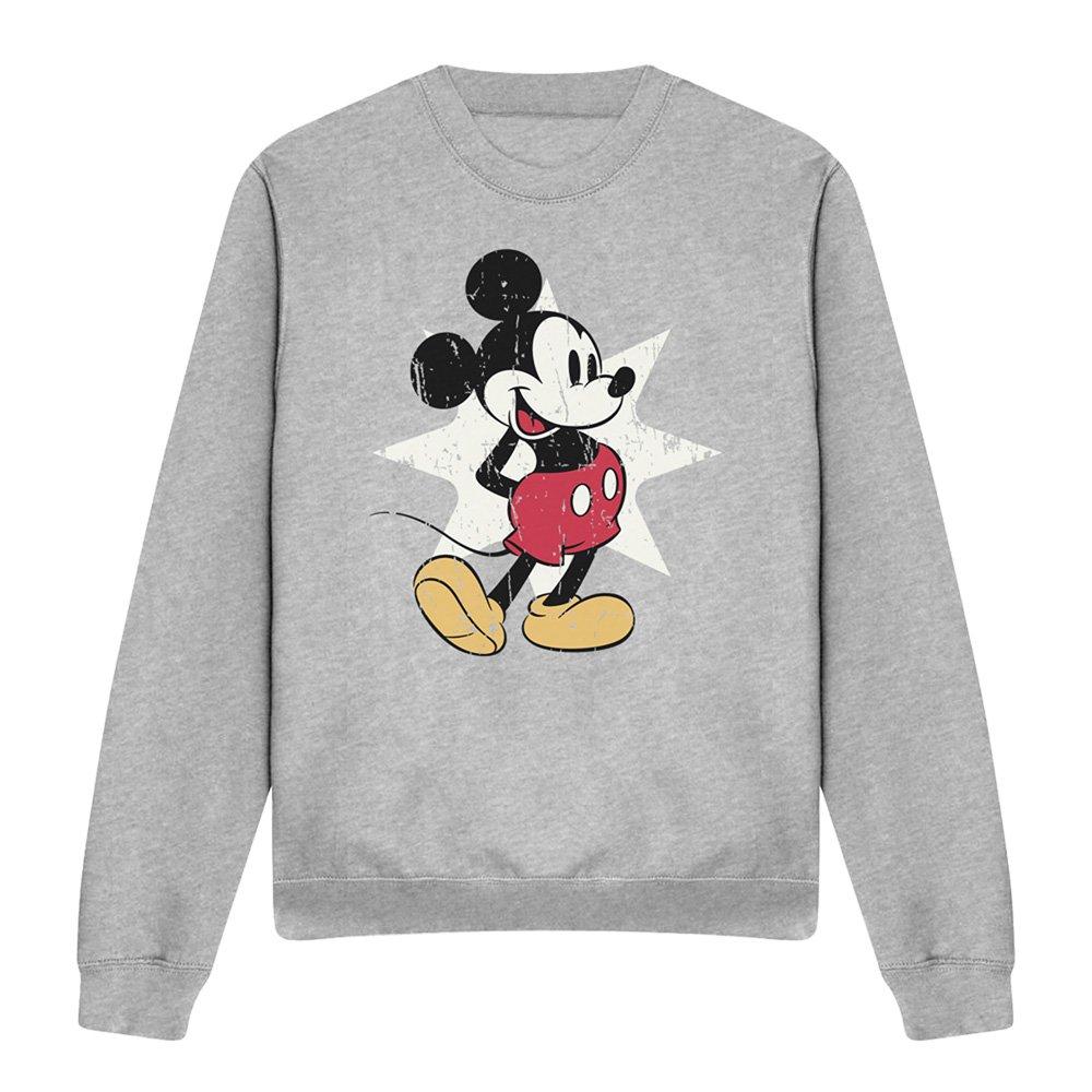 Light Grey - Disney - Mickey Mouse Retro Star Sweatshirt Athletic Heath - 4