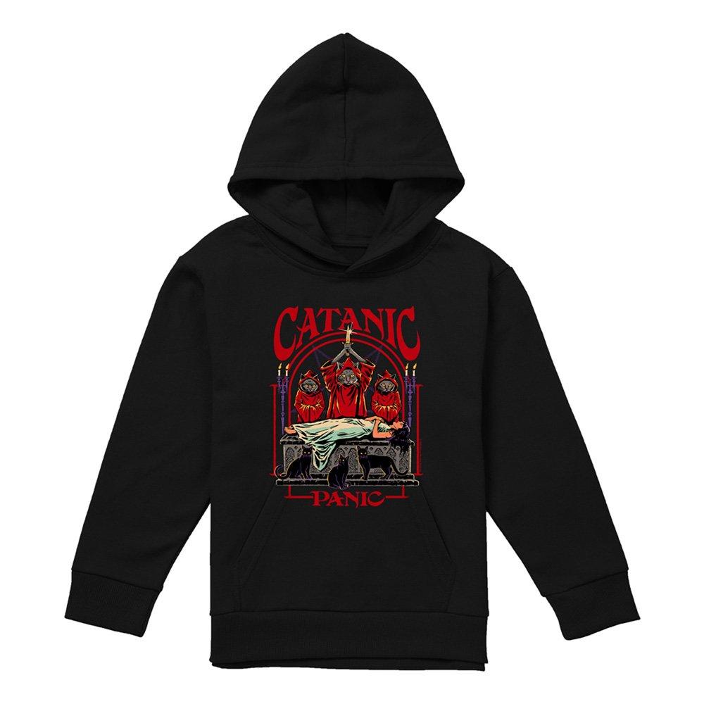 Black - Steven Rhodes - Steven Rhodes Catanic Panic Youth Kids Hoodie Bla - 1