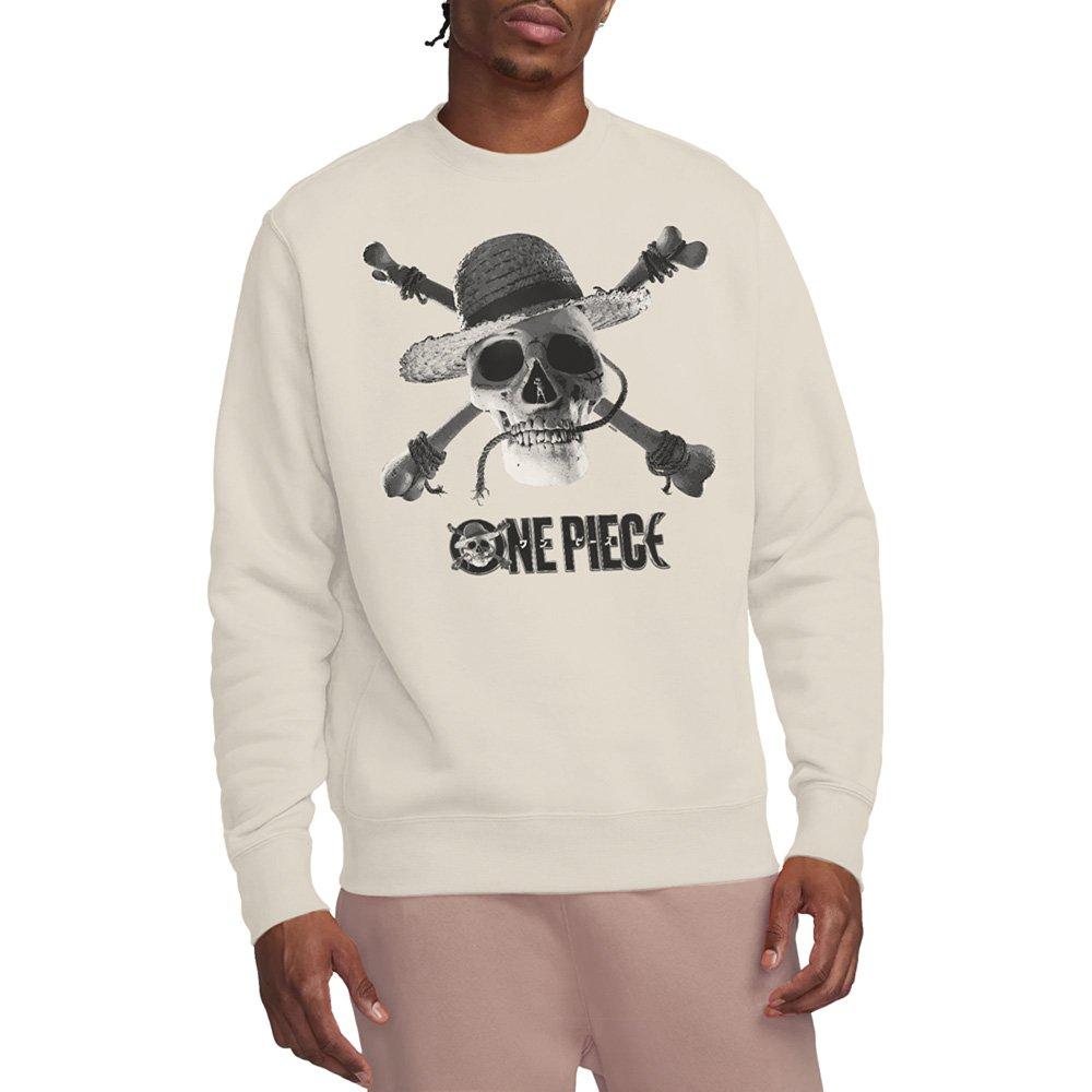 One Piece Men's Mono Skull Logo Sweatshirt Natural - Beige - XL