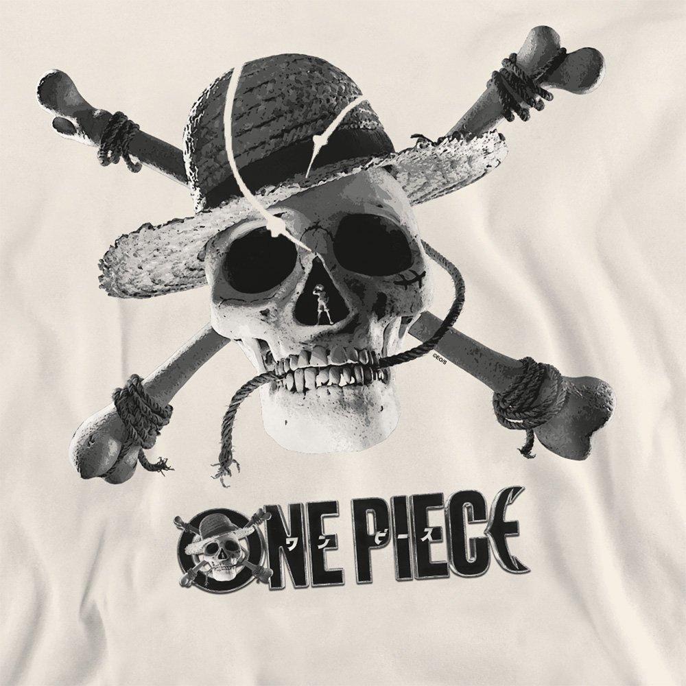 Beige - One Piece - One Piece Mono Skull Logo Sweatshirt Natural - 2