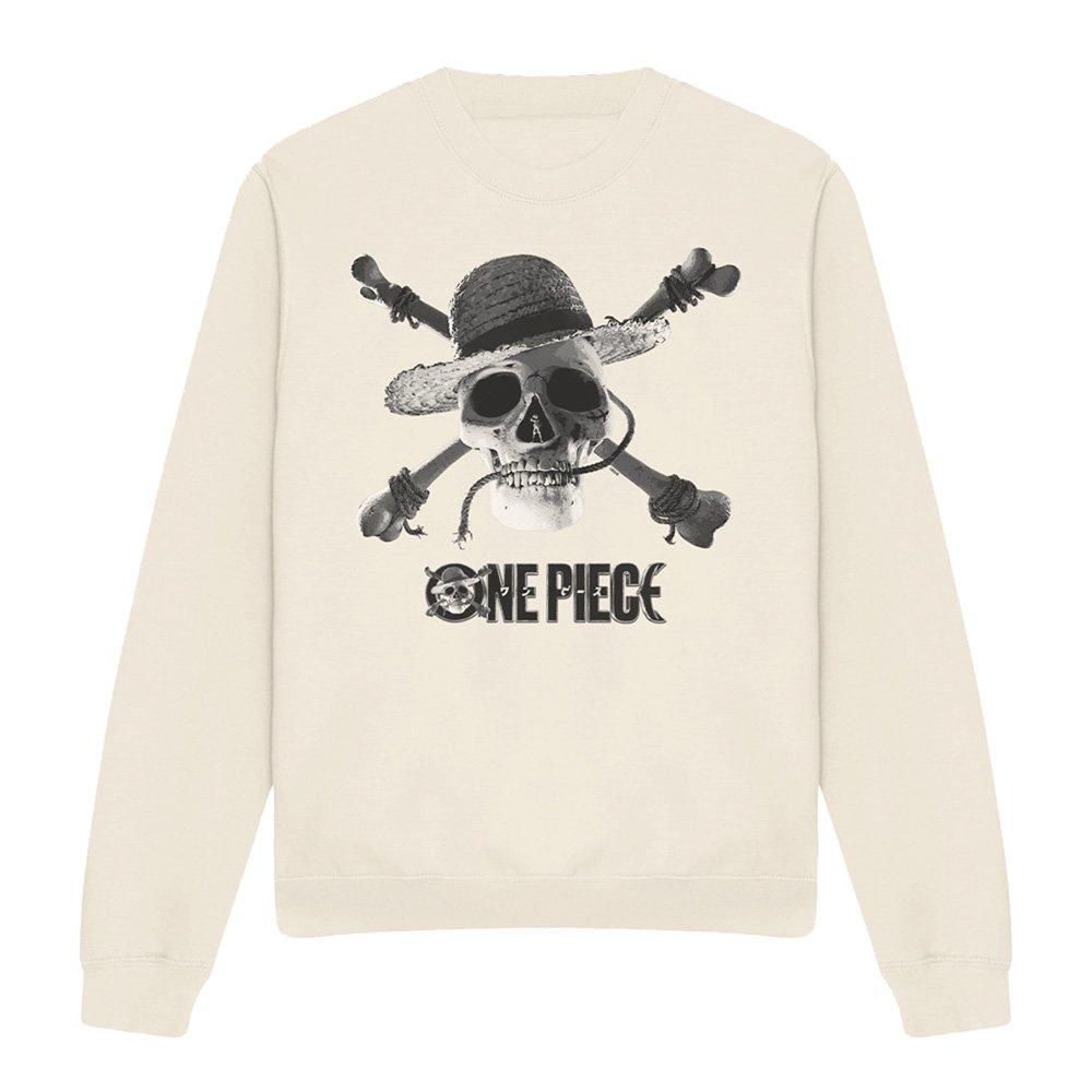 Beige - One Piece - One Piece Mono Skull Logo Sweatshirt Natural - 4