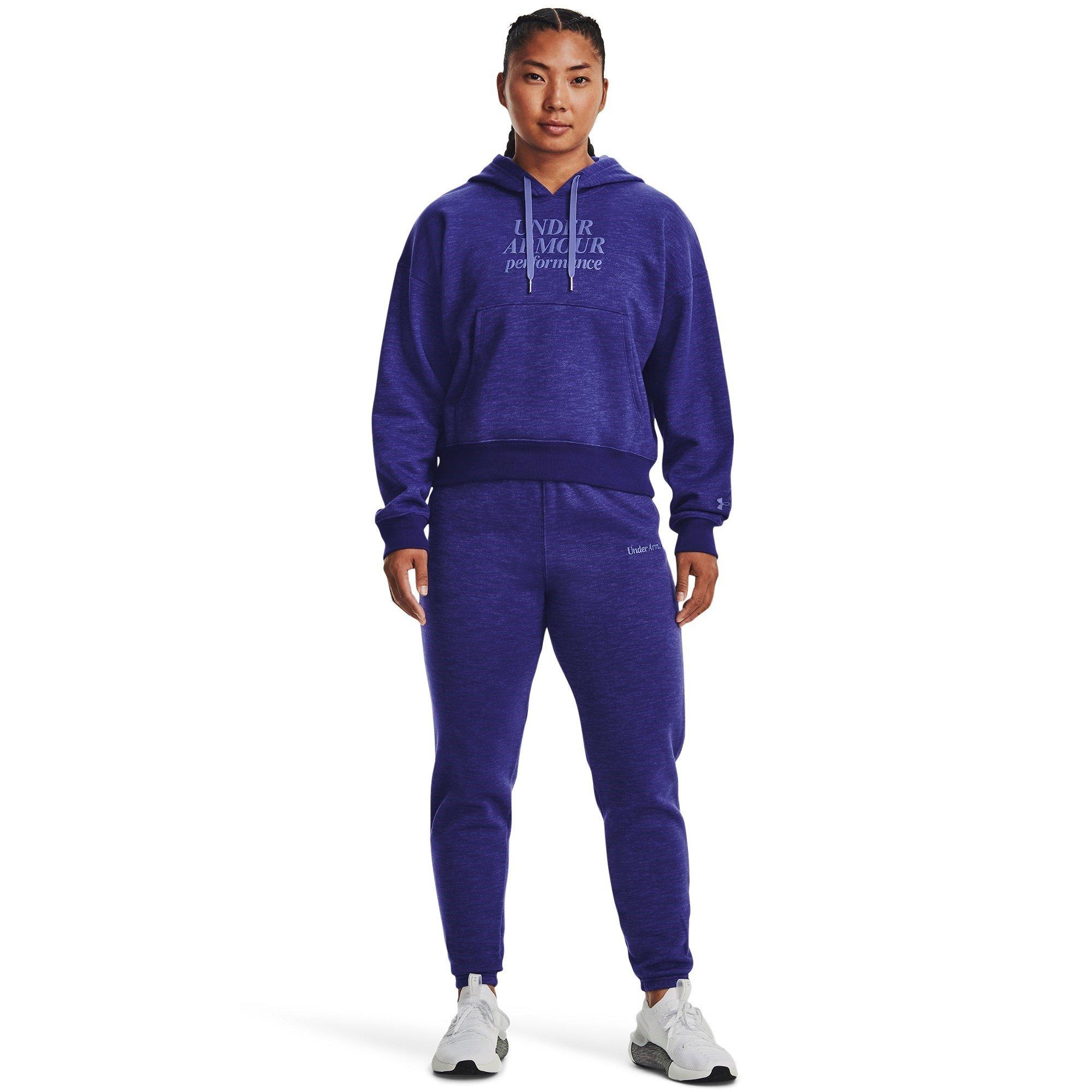 Blue - Under Armour - Essential Script Hoodie Womens - 4