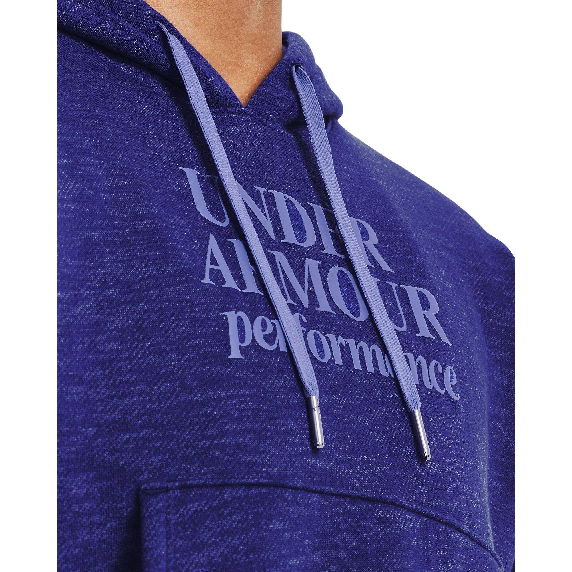 Blue - Under Armour - Essential Script Hoodie Womens - 5
