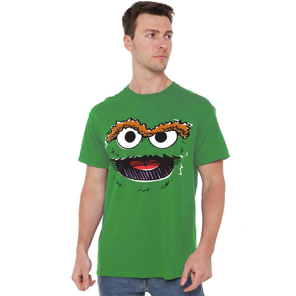 Green - Sesame Street - Sesame Street Oscar The Grouch Retro Sketch Face T - 1