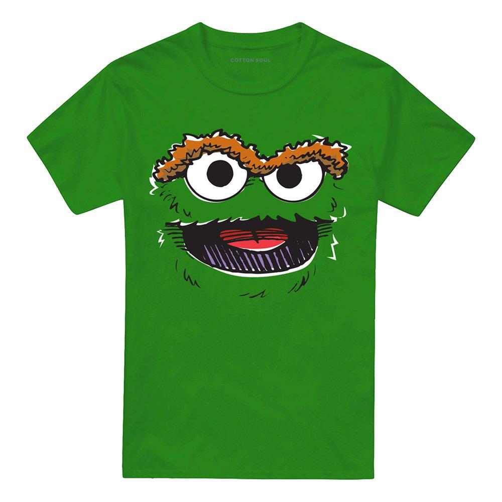Green - Sesame Street - Sesame Street Oscar The Grouch Retro Sketch Face T - 4