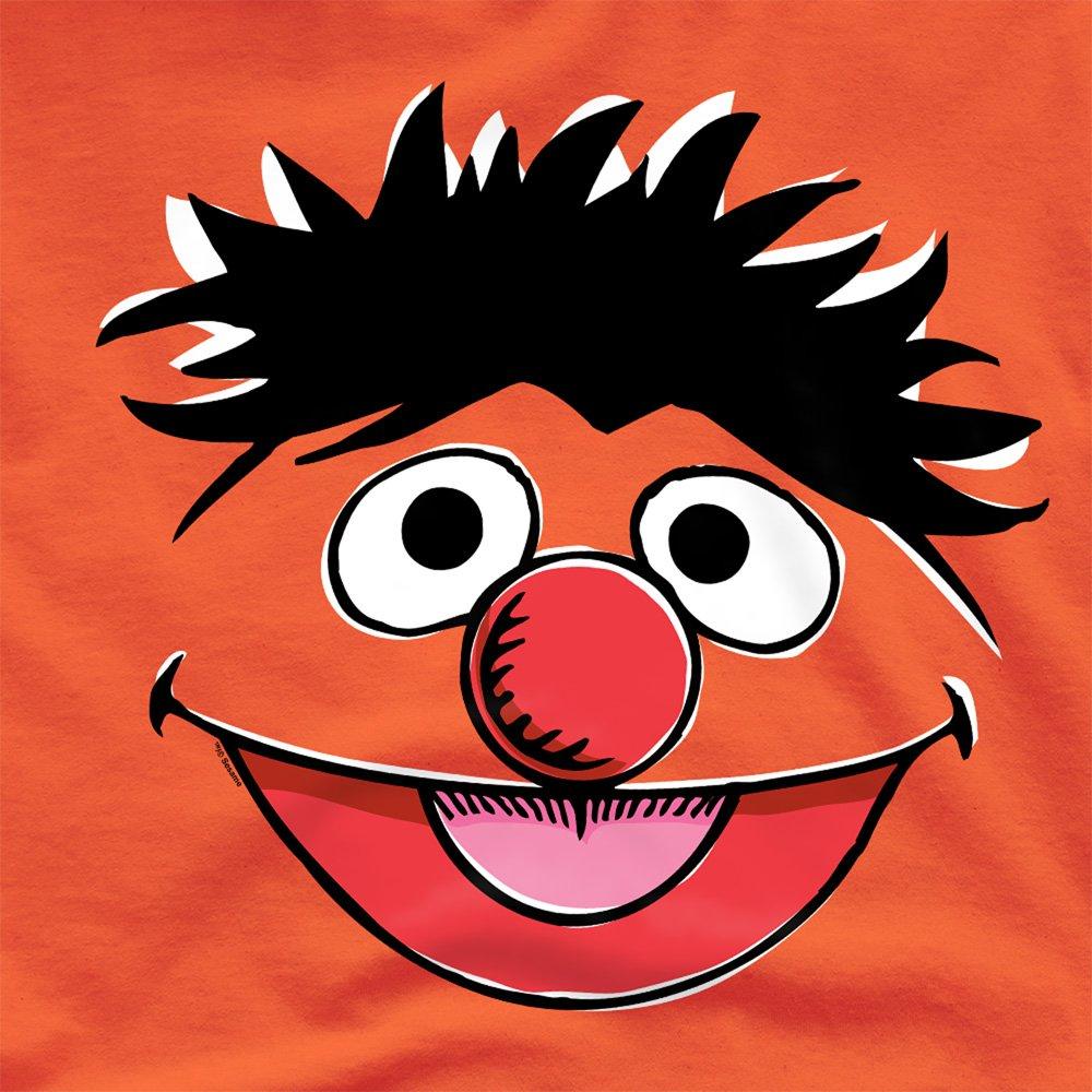 Orange - Sesame Street - Sesame Street Ernie Retro Sketch Face T Shirt Ora - 2