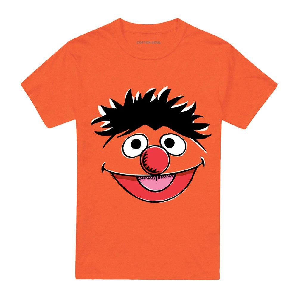 Orange - Sesame Street - Sesame Street Ernie Retro Sketch Face T Shirt Ora - 4