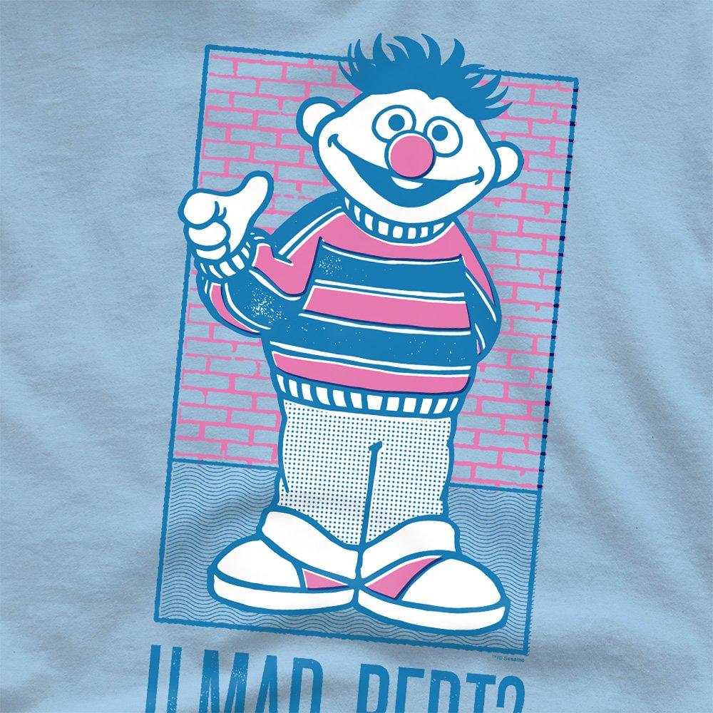 Light Blue - Sesame Street - Sesame Street Ernie U Mad Bert? T Shirt Light Blu - 2