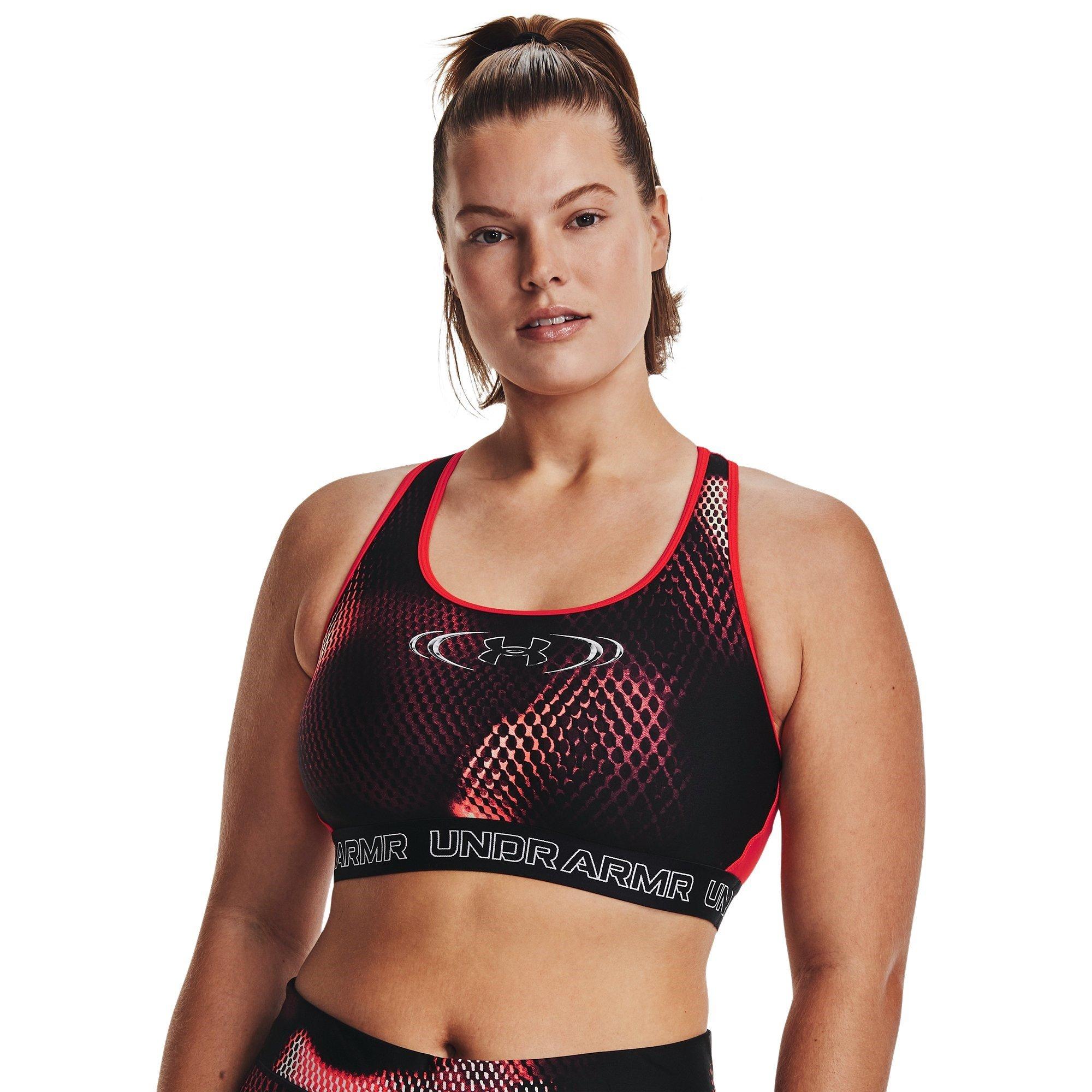 Red - Under Armour - Armour Ua Authentics Mid Padless Medium Impact Sports Bra Womens - 11